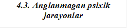 4.3. Anglanmagan psixik jarayonlar